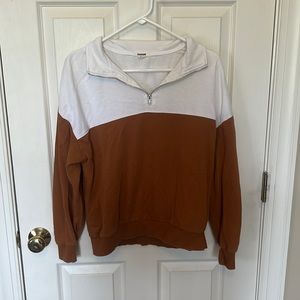 Garage orange and white quarter zip up